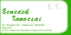 benedek kamocsai business card